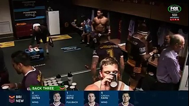 Brisbane Broncos players seen gagging on mysterious substance