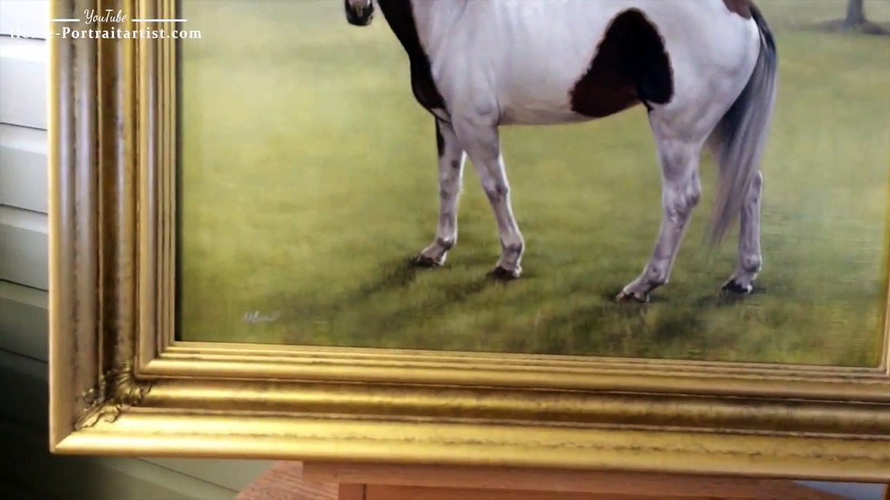 Horse Portraits - Oil Painting & Pencil Drawing Framed