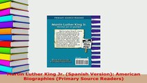 Download  Martin Luther King Jr Spanish Version American Biographies Primary Source Readers PDF Book Free