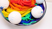 Rainbow Spaghetti Cloud Meatballs - Play Doh Food - DIY How To Make Playdoh Video