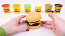 Play Doh Cheeseburger DIY McDonalds Playdough Food - How To Make a Cheeseburger