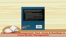 PDF  Transnational Management Text Cases  Readings in CrossBorder Management Download Full Ebook