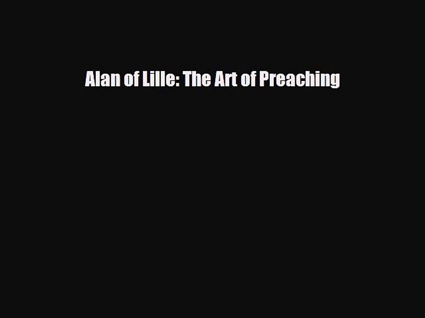 Read ‪Alan of Lille: The Art of Preaching Ebook Online