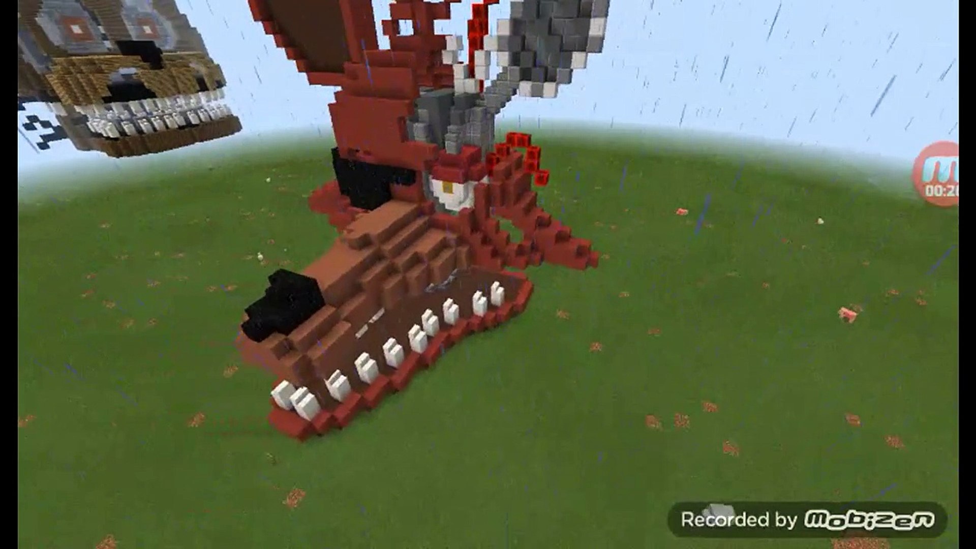 Fnaf 2 Foxy Minecraft Build Withered Foxy Head In Minecraft