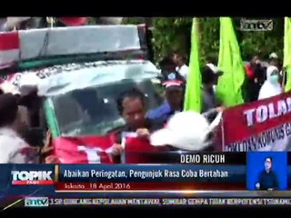 Polisi Amankan Demo, Pengunjuk Rasa Tetap Bertahan