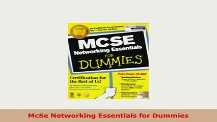 PDF  McSe Networking Essentials for Dummies Download Online