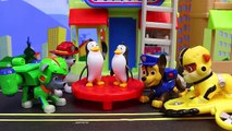 Paw Patrol Toy Air Rescue Rocky Trains Penguins to Fly and Saved by Air Pups Chase and Marshall Toys