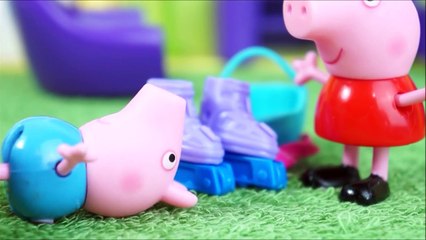 PIG GEORGE DA FAMÍLIA PEPPA PIG ANDANDO DE PATINS NO PARQUE COMPLETO EM PORTUGUES