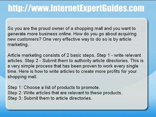 Writing Articles to Make Money Online - Shopping Mall Articles
