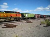 BNSF Railroad Westbound mixed freight near Ludlow CA off National Trails Highway grade crossing