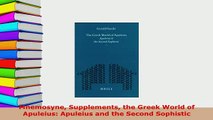 PDF  Mnemosyne Supplements the Greek World of Apuleius Apuleius and the Second Sophistic Free Books