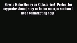 PDF How to Make Money on Kickstarter! | Perfect for any professional stay-at-home-mom or student