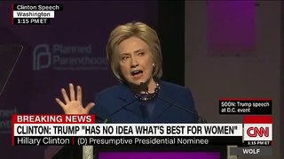 HIllary Clinton goes on the attack against Donald Trump During a speech to Planned Parenthood