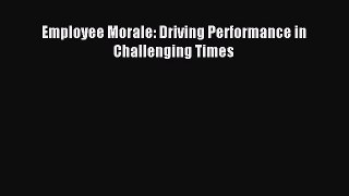 Read Employee Morale: Driving Performance in Challenging Times PDF Online