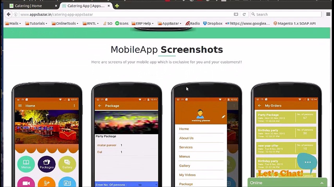 appsmarche-Catering app Dashboard