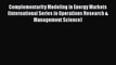 [PDF] Complementarity Modeling in Energy Markets (International Series in Operations Research