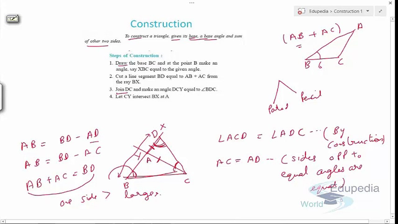 Construction of Triangles