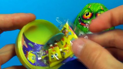 3 surprise eggs! Giant Kinder Surprise egg SpongeBob Squarepants HELLO KITTY For Kids MymillionTV