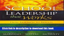 Read School Leadership That Works: From Research to Results  Ebook Free