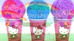 Hello Kitty Foam Clay KINDER Surprise Eggs Ice Cream Cups Minions Disney Princess RainbowLearning