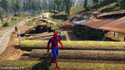Trucks for Kids Cartoon with Spiderman Nursery Rhymes Songs for Children
