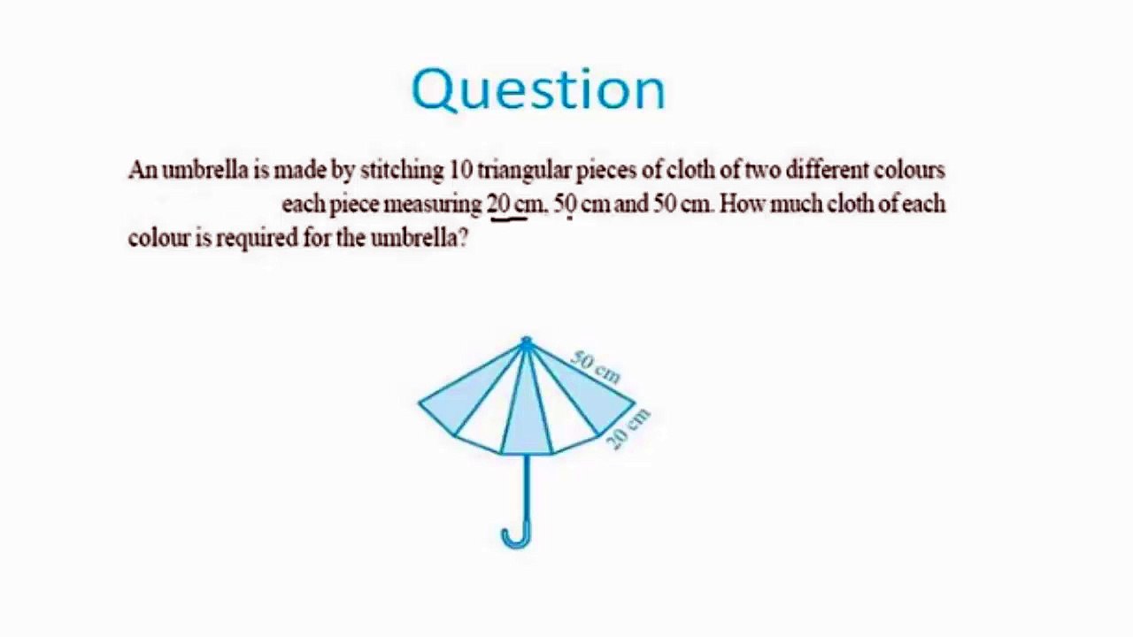 Questions on Heron's Formula (cont...)  Heron's Formula  Illustration