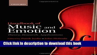 Read Handbook of Music and Emotion (Affective Science)  Ebook Free