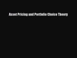 Read Asset Pricing and Portfolio Choice Theory PDF Free
