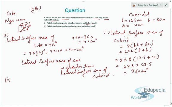 Questions Related to Surface Area & Volume of Cube and Cuboid - Part 3