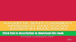 Read Amartya Sen s Capability Approach and Social Justice in Education  Ebook Free