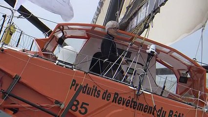 Arrivée de Vincent Riou à bord de son PRB