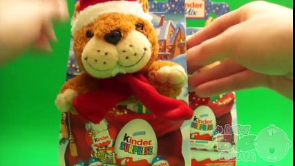 Christmas Kinder Surprise Egg Opening with Kinder Chocolate and Stuffed Animals!