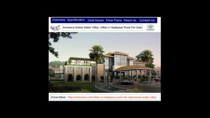 Amanora Sweet Water Villas: Luxury Homes For Sale in Hadapsar Pune