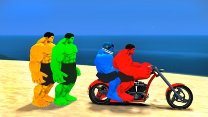 COULEURS Brothers HULK montent leurs vélos FOU MOTORBIKE PARTY Fun Superhero Film + Chansons enfantines