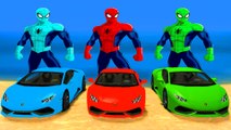 COULEURS SPIDERMAN & COLORS Supercars LAMBORGHINI EPIC PARTY MEGA JUMP Superhero fun Film