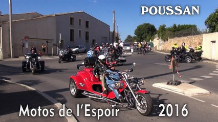 Poussan : Motos de l'Espoir 2016, départ de la balade   2' 20"