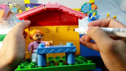 Learning Letters EFGH Alphabet with Play Doh and LEGO Students