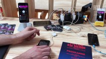 Boombox est une application d'amplification sonore basée sur la lecture simultanée d'un morceau sur plusieurs smartphones