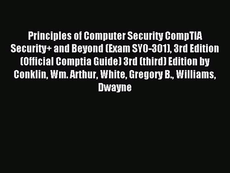 Download Principles of Computer Security CompTIA Security+ and Beyond (Exam SY0-301) 3rd Edition