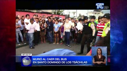Hombre murió al caer de un bus