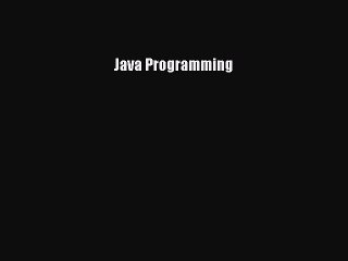 Read Java Programming PDF Online