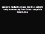 PDF Summary : The Eva Challenge - Joel Stern and John Shiely: Implementing Value-Added Change