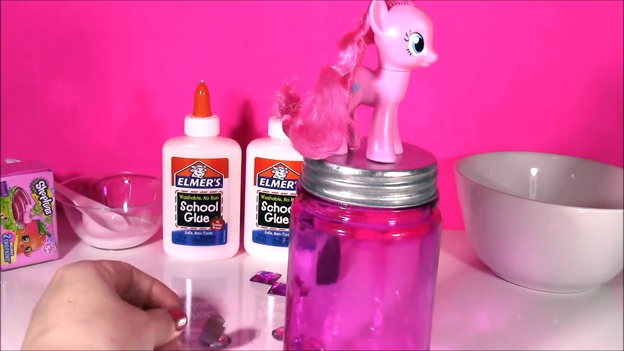 DIY MLP Pinkie Pie SLIME! Make Super SHINY STRETCHY Pink SLIME Putty! Easy Recipe! SHOPKINS