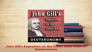 PDF  John Gills Exposition on the Entire BibleBook of Deuteronomy Free Books