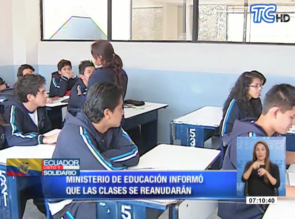 Ministerio de educación informó sobre reanudación de las clases