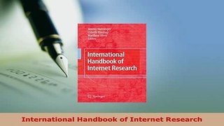 PDF  International Handbook of Internet Research Free Books