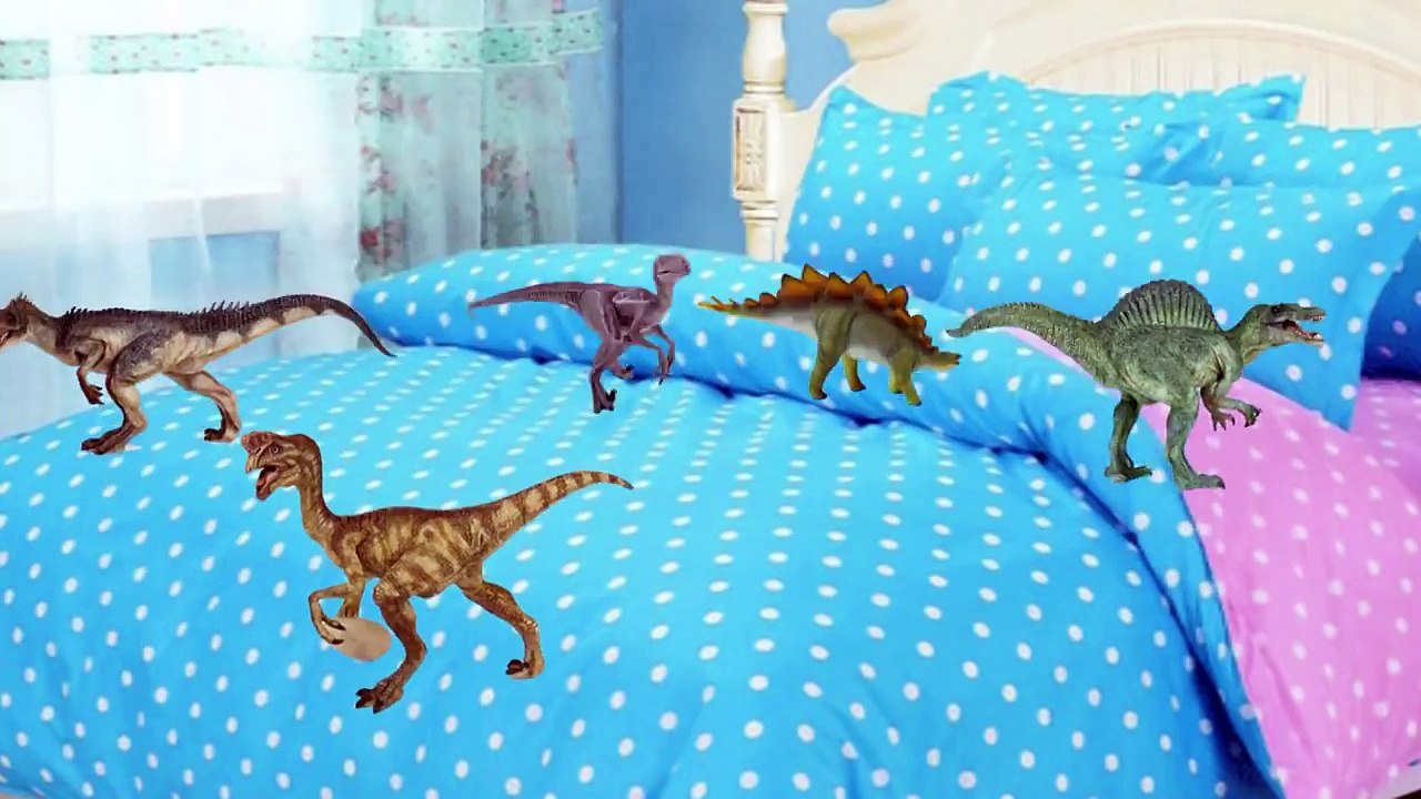 5 LITTLE DINOSAURS JUMPING ON THE BED Family Finger Lyrics More Nursery Rhymes by Owl Funny