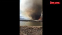 Canada: une tornade de feu contraint les pompiers à la fuite