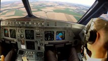 LFPG A320 Cockpit view Two Female Pilot Landing RWY 27R