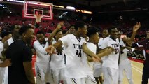 New Town basketball post-game celebration Class 2A state boys' final 03/12/16